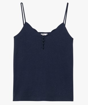 Débardeur femme avec décolleté en V et petits boutons vue4 - GEMO 4G FEMME - GEMO