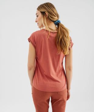 Tee-shirt à manches courtes avec finitions scintillantes femme vue3 - GEMO 4G FEMME - GEMO