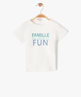 Tee-shirt bébé garçon à manches courtes et message vue1 - GEMO(BEBE DEBT) - GEMO