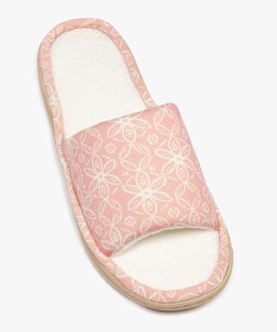 Chaussons mules en toile à motifs fleuris femme vue5 - GEMO 4G FEMME - GEMO