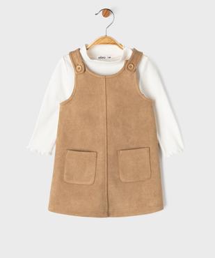 Ensemble 2 pièces bébé fille robe et tee-shirt manches longues vue1 - GEMO(BEBE DEBT) - GEMO