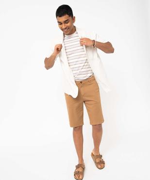 Tee-shirt homme rayé à manches courtes vue5 - GEMO 4G HOMME - GEMO