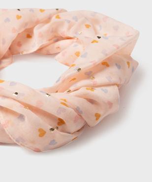 Foulard tour de cou à motifs coeurs fille vue2 - GEMO 4G FILLE - GEMO