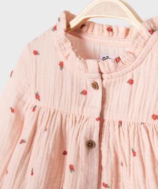 Blouse en gaze de coton à motifs fleuris bébé fille vue2 - GEMO(BEBE DEBT) - GEMO