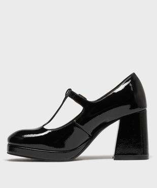 Escarpins Salomé vernis à talon bloc femme - Follow Me vue3 - FOLLOW ME - GEMO