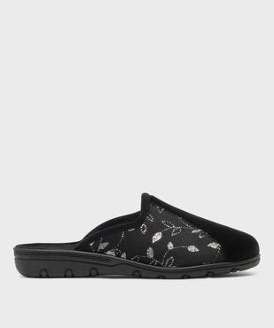 Chaussons mules en velours à talon compensé femme vue2 - G'FLEX - GEMO