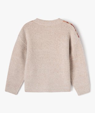 Pull avec motif en V sur le buste fille vue4 - GEMO (ENFANT) - GEMO