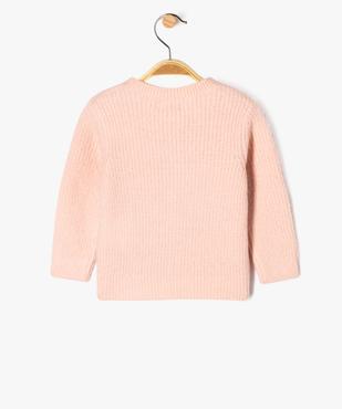 Gilet en maille ajourée à col rond bébé fille vue3 - GEMO(BEBE DEBT) - GEMO