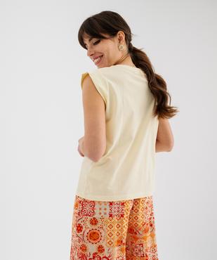 Tee-shirt sans manches loose en jersey de coton à breloque femme vue3 - GEMO(FEMME PAP) - GEMO