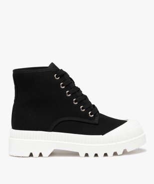 Baskets femme mid-cut en toile unie à semelle crantée vue2 - GEMO (SPORTSWR) - GEMO