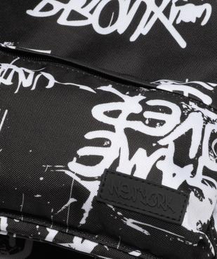 Sac à dos en toile avec inscriptions graffiti garçon vue3 - GEMO (ACCESS) - GEMO