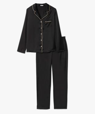 Pyjama femme en matière satinée avec liseré scintillant vue4 - GEMO(HOMWR FEM) - GEMO
