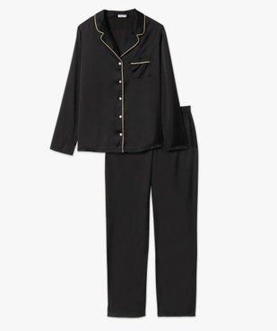 Pyjama femme en matière satinée avec liseré scintillant vue4 - GEMO(HOMWR FEM) - GEMO