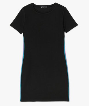 Robe femme forme tee-shirt avec bandes colorées sur les côtés vue4 - FOLLOW ME - GEMO