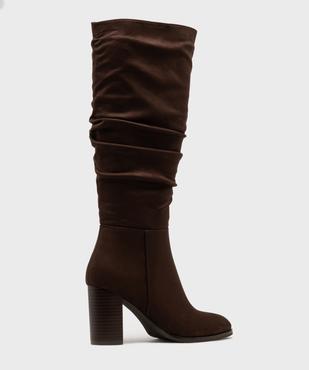 Bottes en suédine avec tige drapée femme - Follow Me vue4 - FOLLOW ME - GEMO