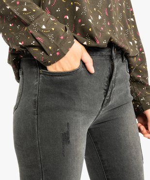 Jean skinny avec franges aux chevilles vue2 - GEMO (JEAN) - GEMO