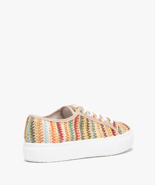 Baskets femme multicolores en toile et à talon compensé vue4 - GEMO (SPORTSWR) - GEMO