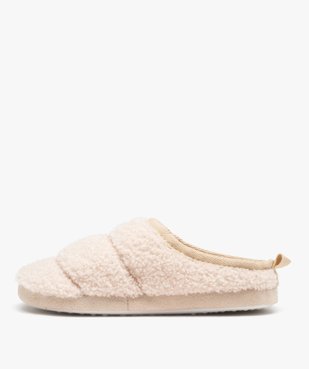 Chaussons femme mules plates unies en sherpa effet matelassé vue3 - GEMO 4G FEMME - GEMO