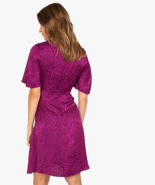 Robe femme à manches courtes avec motifs scintillants ton sur ton vue3 - GEMO(FEMME PAP) - GEMO