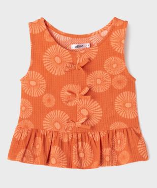 Débardeur imprimé à volants et noeuds fille vue1 - GEMO (ENFANT) - GEMO
