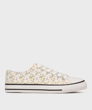 Tennis en toile à languette fleurie femme - Follow Me vue1 - FOLLOW ME G4G - GEMO