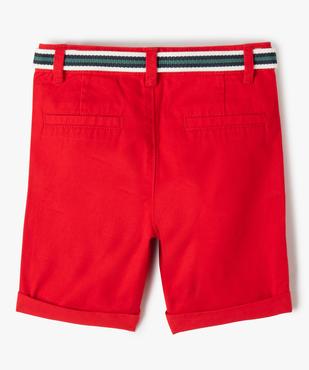Bermuda en coton avec ceinture tricolore garçon vue3 - GEMO 4G GARCON - GEMO