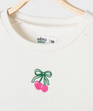 Sweat avec manches froncées et motif brodé bébé fille vue2 - GEMO 4G BEBE - GEMO