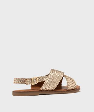 Sandales en cuir à larges brides tressées femme - LuluCastagnette vue5 - LULUCASTAGNETTE - GEMO