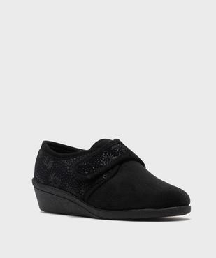 Chaussons confort en velours avec fermeture scratch femme vue3 - G'FLEX GEMO FOR GOOD - GEMO