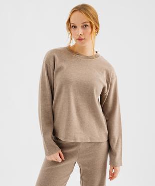 Pull à col rond uni coupe large femme vue1 - GEMO(FEMME PAP) - GEMO