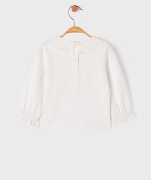 Tee-shirt manches longues à col Claudine en dentelle bébé fille - LuluCastagnette vue3 - LULU CASTAGNETTE GEMO FOR GOOD - GEMO
