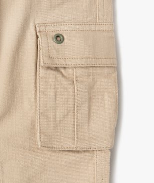 Pantalon en toile avec poches à rabat sur les cuisses garçon vue3 - GEMO (ENFANT) - GEMO