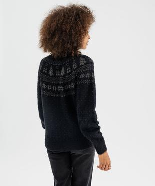Pull jacquard pailleté et duveteux spécial Noël vue4 - GEMO(FEMME PAP) - GEMO
