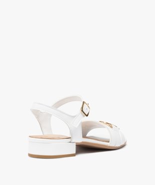 Nu-pieds femme unis à talon plat et bride à chaîne  vue4 - TANEO - GEMO