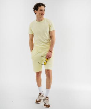 Bermuda en maille French Terry avec taille ajustable homme vue4 - GEMO 4G HOMME - GEMO