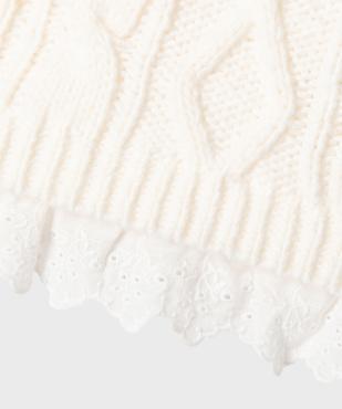 Pull à torsades avec bas en dentelle bébé fille vue2 - GEMO(BEBE DEBT) - GEMO