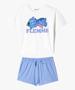 Pyjashort bicolore avec motif Stitch fille - Disney vue1 - LILO & STITCH - GEMO