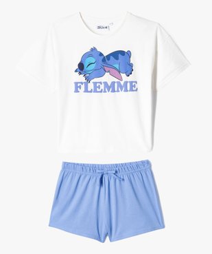 Pyjashort bicolore avec motif Stitch fille - Disney vue1 - LILO & STITCH - GEMO