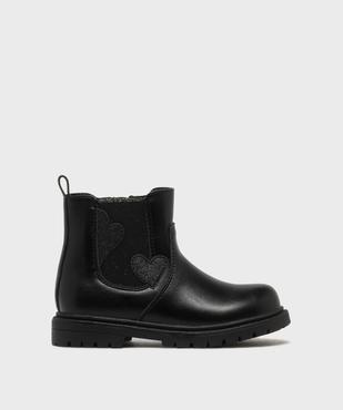 Boots Chelsea zippées à cœurs pailletés  fille - Lovely Wings vue1 - LOVELY WINGS - GEMO