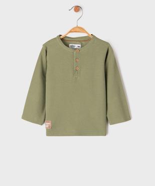 Tee-shirt manches longues en maille nid d’abeille bébé garçon vue1 - GEMO 4G BEBE - GEMO