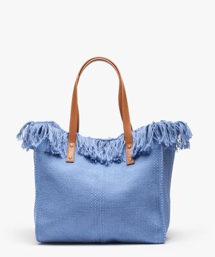 Sac femme cabas en textile à franges grand format  vue1 - GEMO (ACCESS) - GEMO