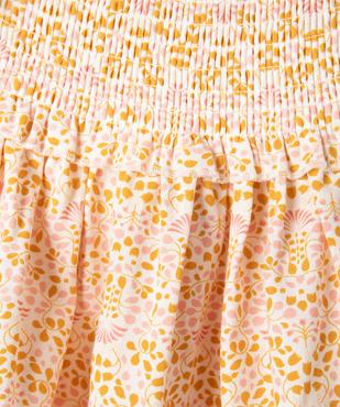 Jupe ample à fleurs et taille smockée fille - LuluCastagnette vue2 - LULU CASTAGNETTE GEMO FOR GOOD - GEMO