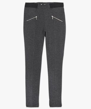 Pantalon femme moulant chiné à zips et taille élastique vue4 - GEMO(FEMME PAP) - GEMO
