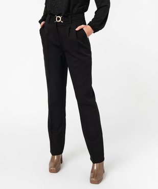 Pantalon en toile avec ceinture à boucle fantaisie femme vue3 - GEMO(FEMME PAP) - GEMO