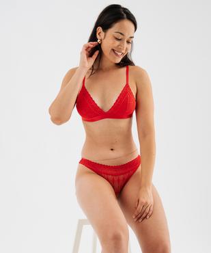 Soutien-gorge triangle en dentelle avec mousses amovibles vue1 - GEMO(HOMWR FEM) - GEMO