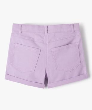 Short en denim avec revers cousus fille vue3 - GEMO (JUNIOR) - GEMO