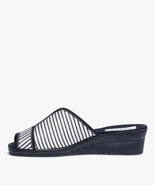 Mules femme à talon compensé et en tissu vue3 - GEMO(HOMWR FEM) - GEMO