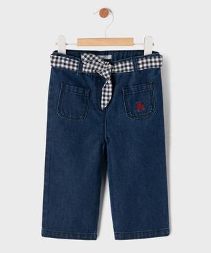 Jean large avec ceinture fantaisie bébé fille - LuluCastagnette vue1 - LULU CASTAGNETTE G4G D - GEMO