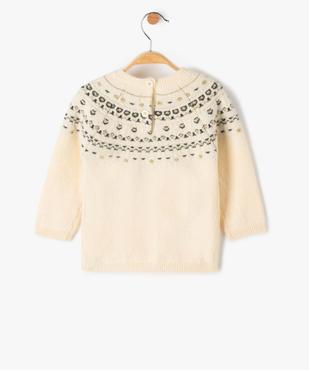 Pull de Noël bébé fille à motifs pailletés - LuluCastagnette vue4 - LULUCASTAGNETTE - GEMO