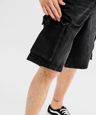 Bermuda en jean coupe cargo ample délavé homme vue2 - GEMO 4G HOMME - GEMO